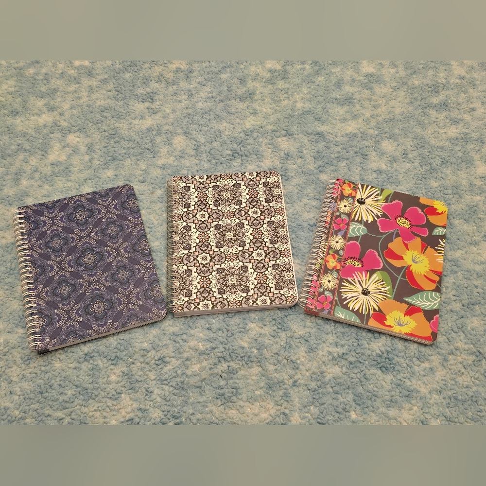 3 Vera Bradley Mini Spiral Notebooks in Different Patterns; GUC